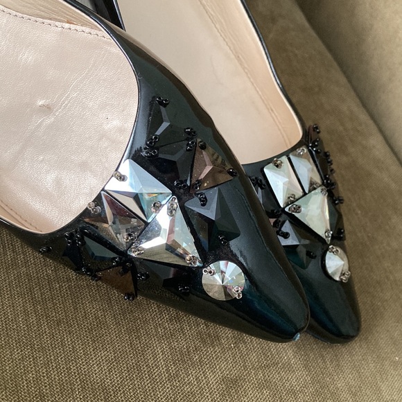 PRADA PATENT LEATHER FLAT SHOES - Picture 7 of 9